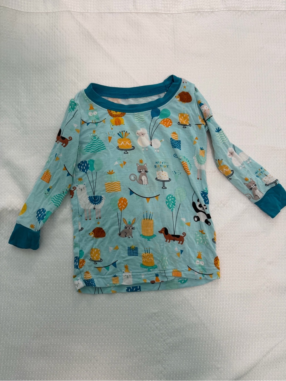 Little Sleepies Blue Party Animals Two Piece Pajama Set 12-18 Months - Picture 6 of 9